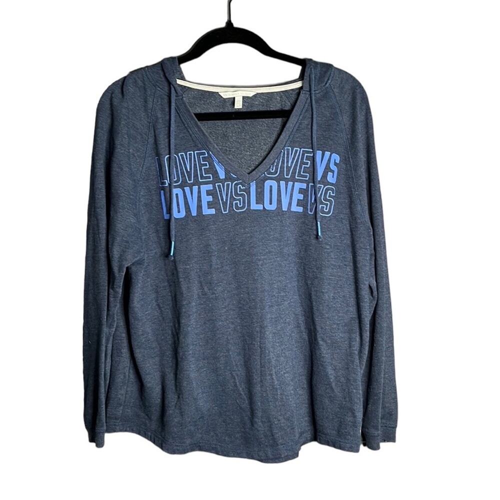 Victoria’s Secret Blue Love Hooded Long Sleeve Sweatshirt XS